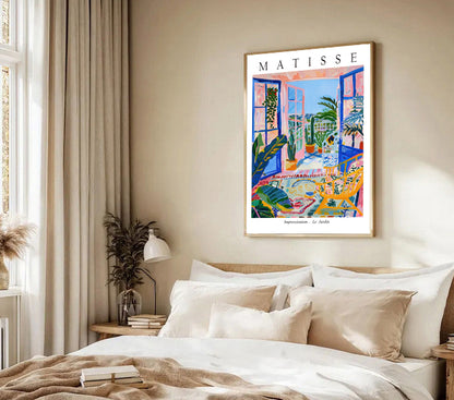 framed Matisse Le Jardin Exhibition Poster colorful balcony wall art by PrintHaus