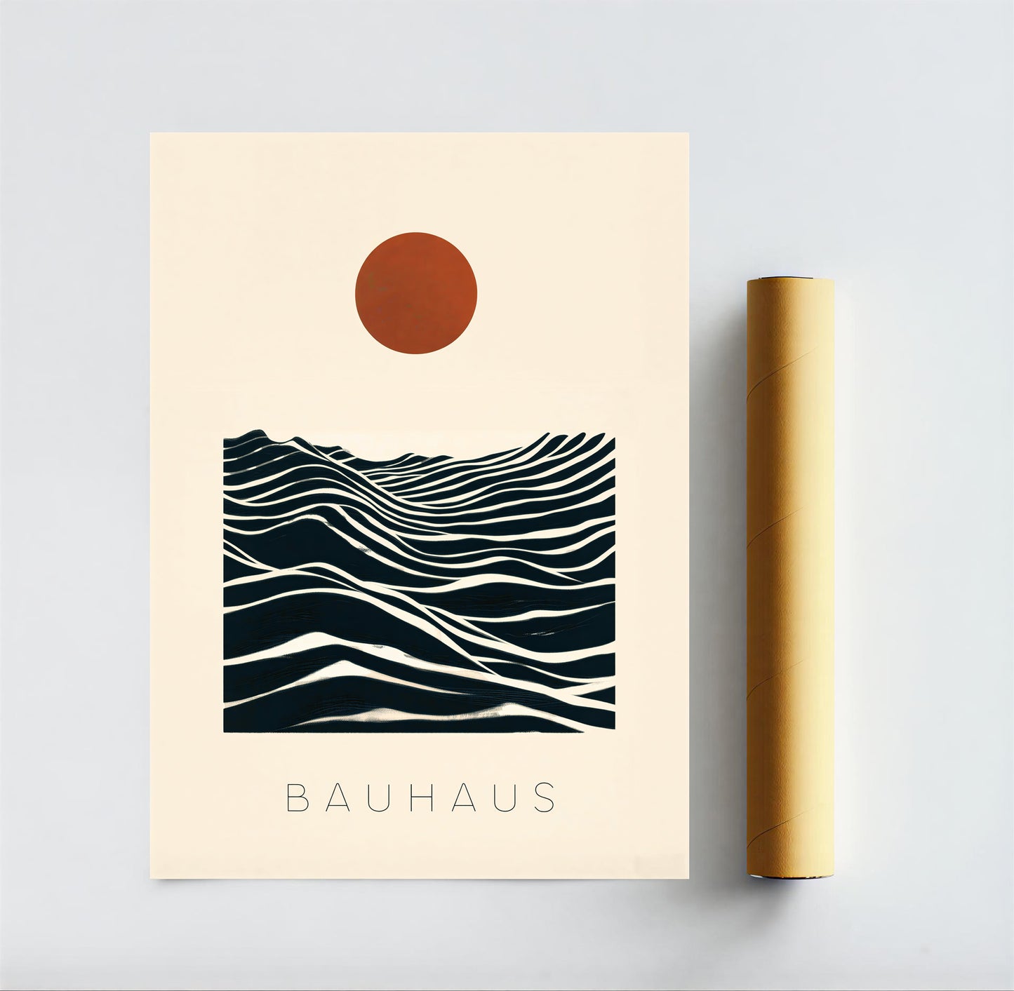 neutral tones abstract landscape art print