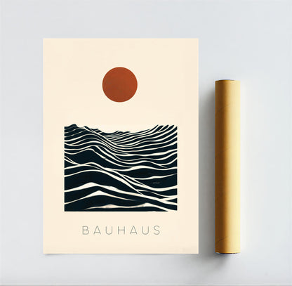 neutral tones abstract landscape art print