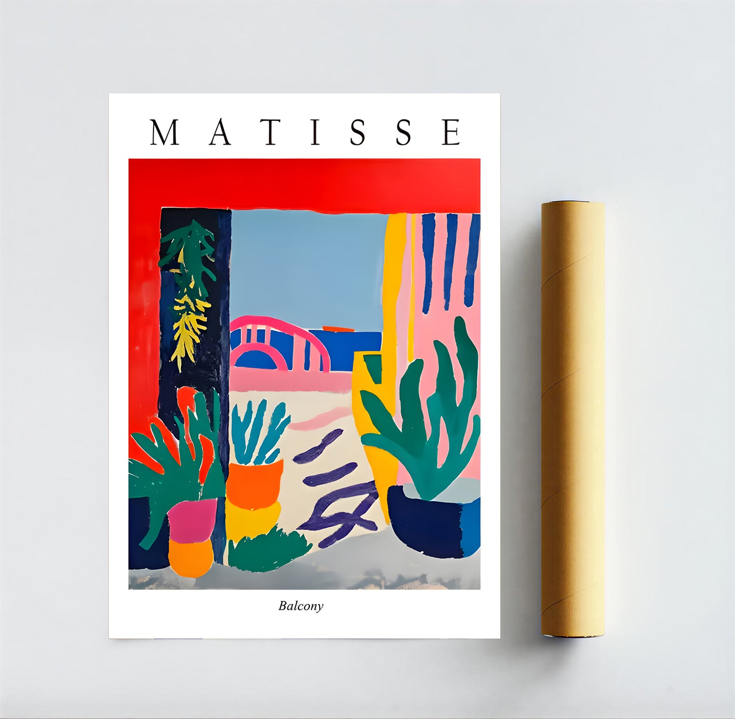 Matisse art print with a colorful abstract design on a white background