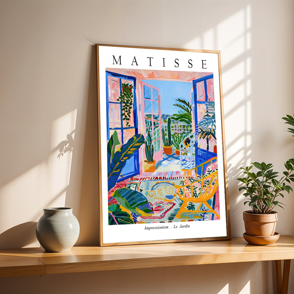 Framed Matisse Le Jardin Exhibition Poster Balcony Wall Art by PrintHaus inspired by Henri Matisse