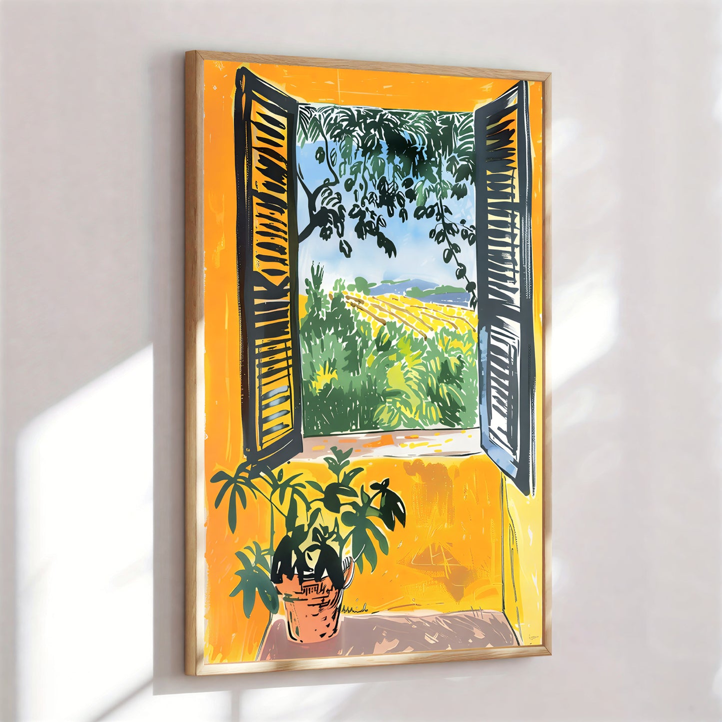 Matisse window print with vibrant outdoor scenery