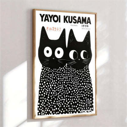 Yayoi Kusama Tokyo 1996 black cat print