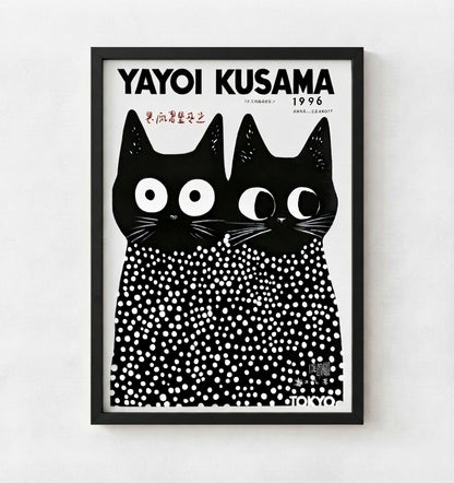 Yayoi Kusama Cat Print Poster (1996) – Polka Dot Art Wall Decor