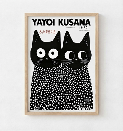 Yayoi Kusama Cat Print Poster (1996) – Polka Dot Art Wall Decor