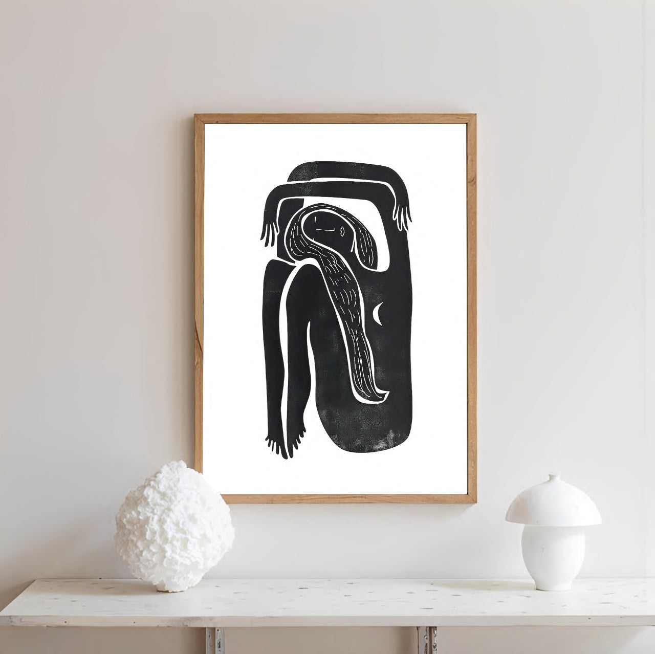 Abstract Minimalist Black Line Art Print