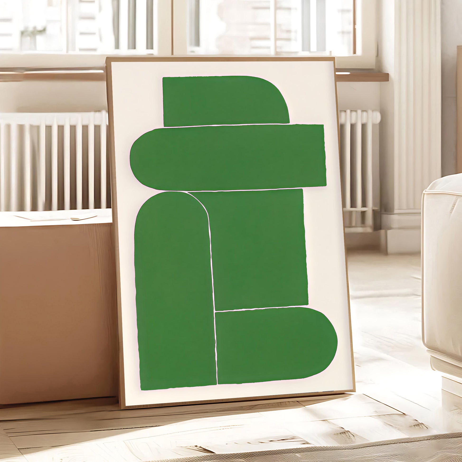 minimalist green abstract poster modern decor