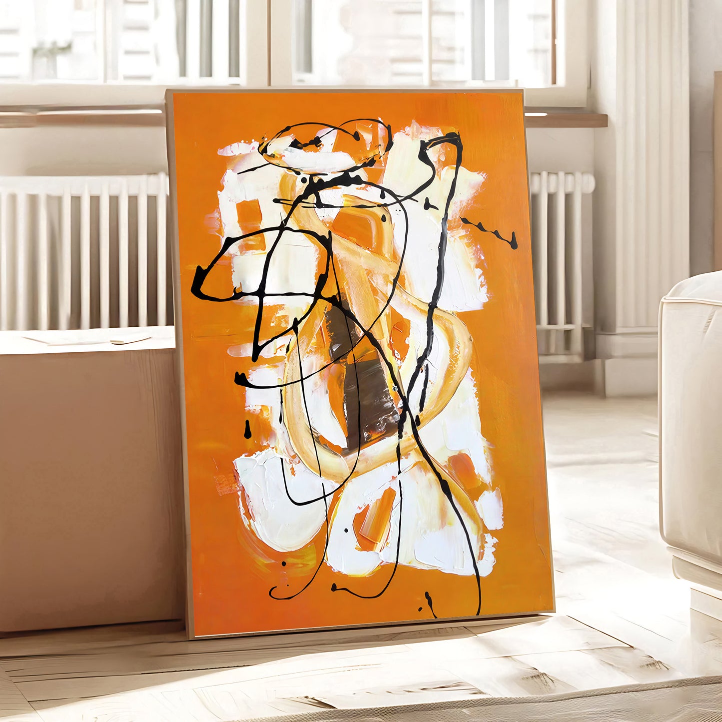 Abstract orange wall art print