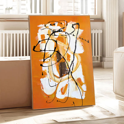 Abstract orange wall art print