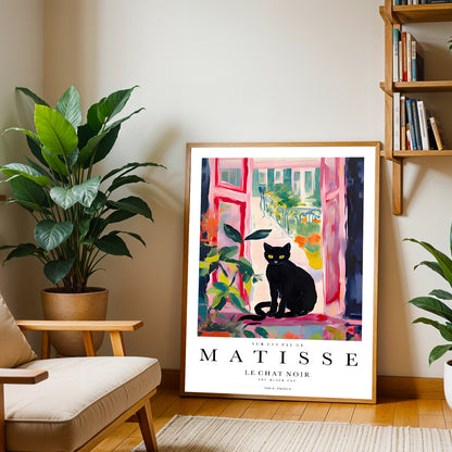 Modern Matisse style artwork in wooden frame