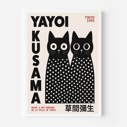 Poster featuring Yayoi Kusama Inspired Black Cat Poster