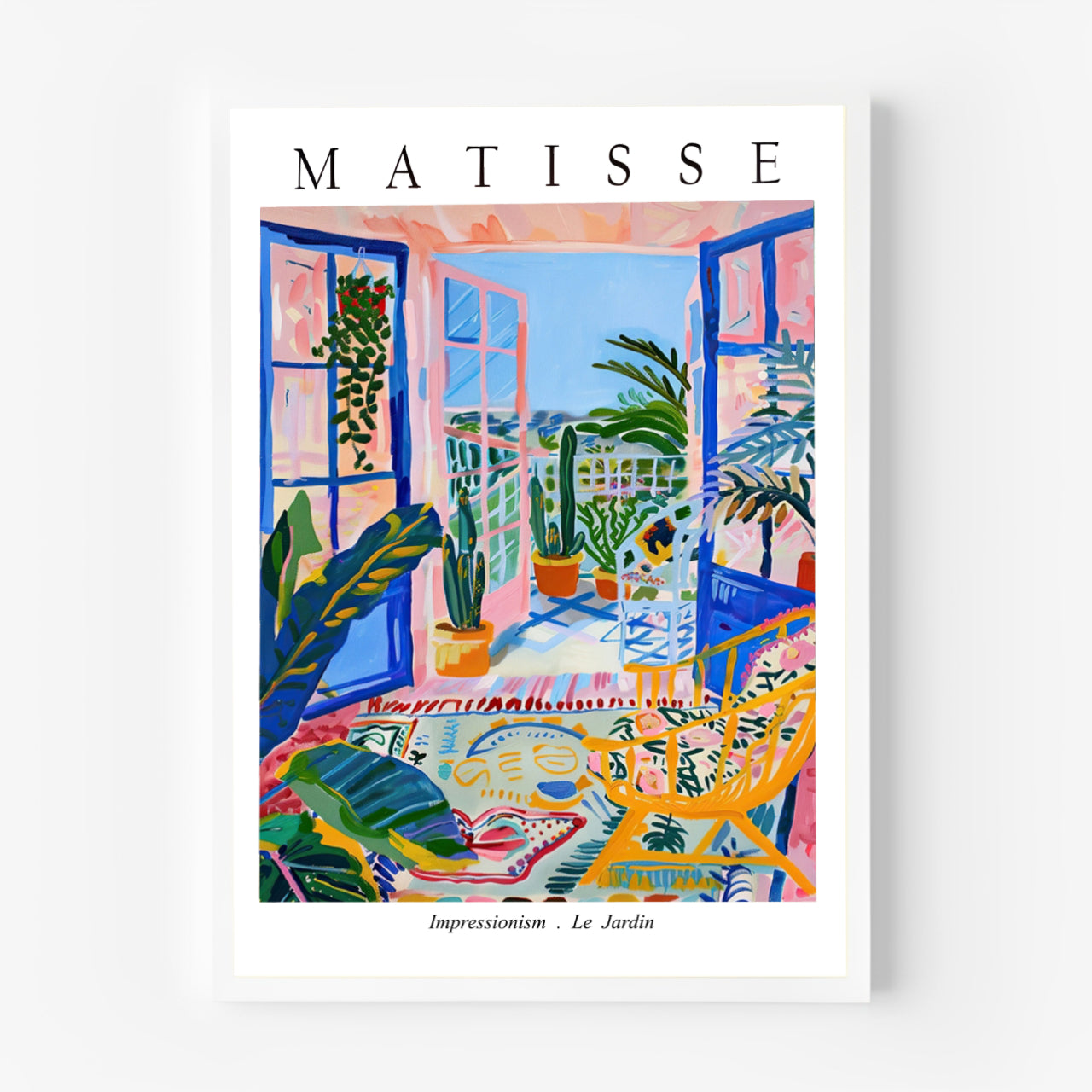 White Framed Matisse Le Jardin Exhibition Poster Balcony Wall Art by PrintHaus