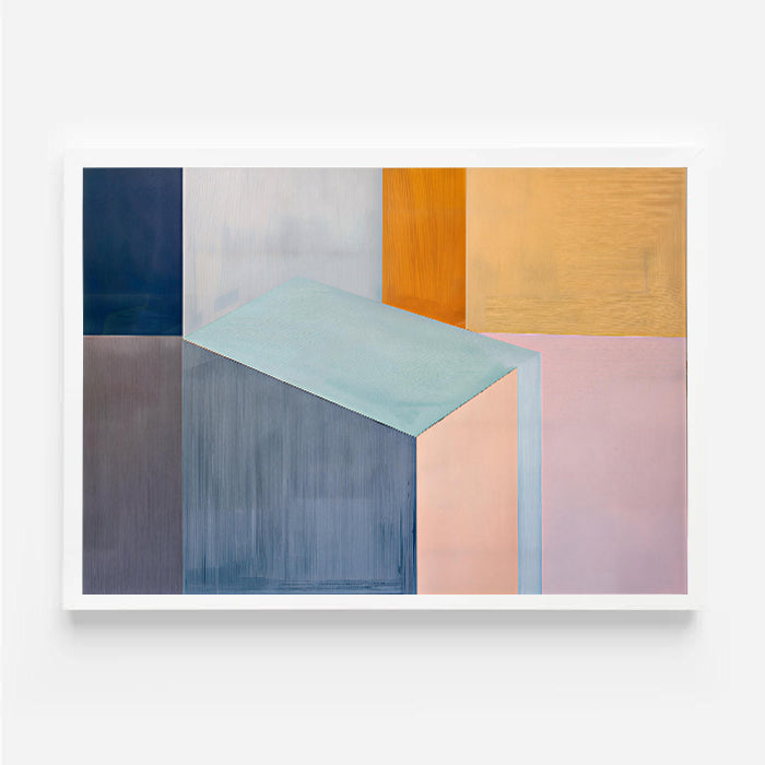 Pastel geometric artwork ideal for modern living room decor