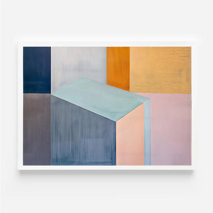 Pastel geometric artwork ideal for modern living room decor