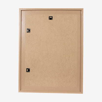 Beige cork bulletin board with black pins on a white background