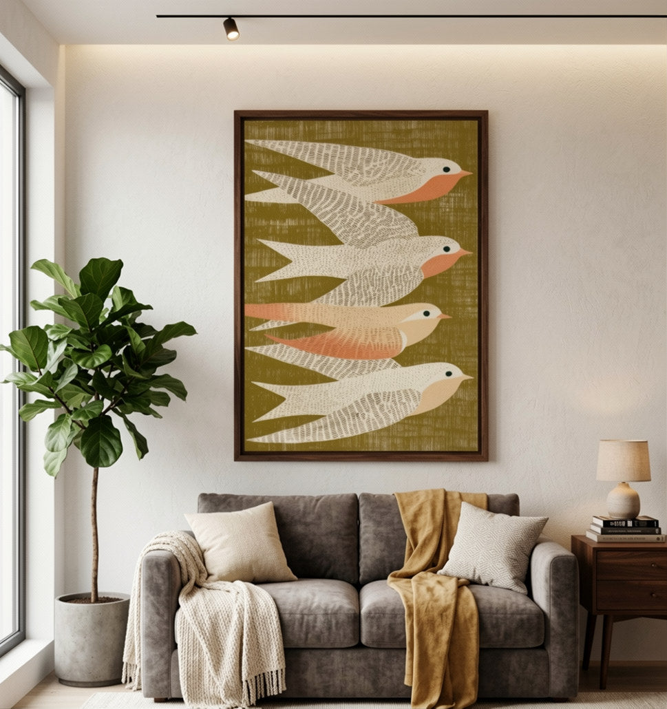 Modern Scandinavian bird poster by PrintHaus for contemporary home decor