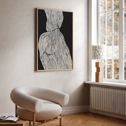 Abstract black and white wall art print