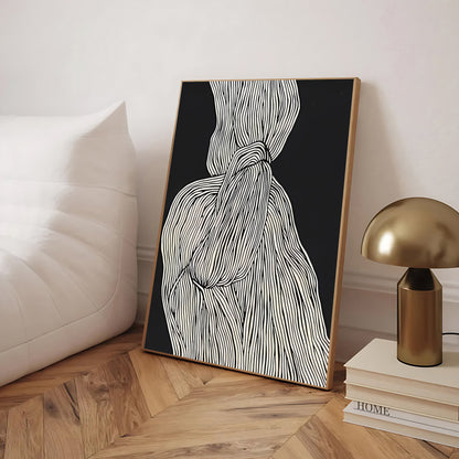 Abstract black and white wall art print