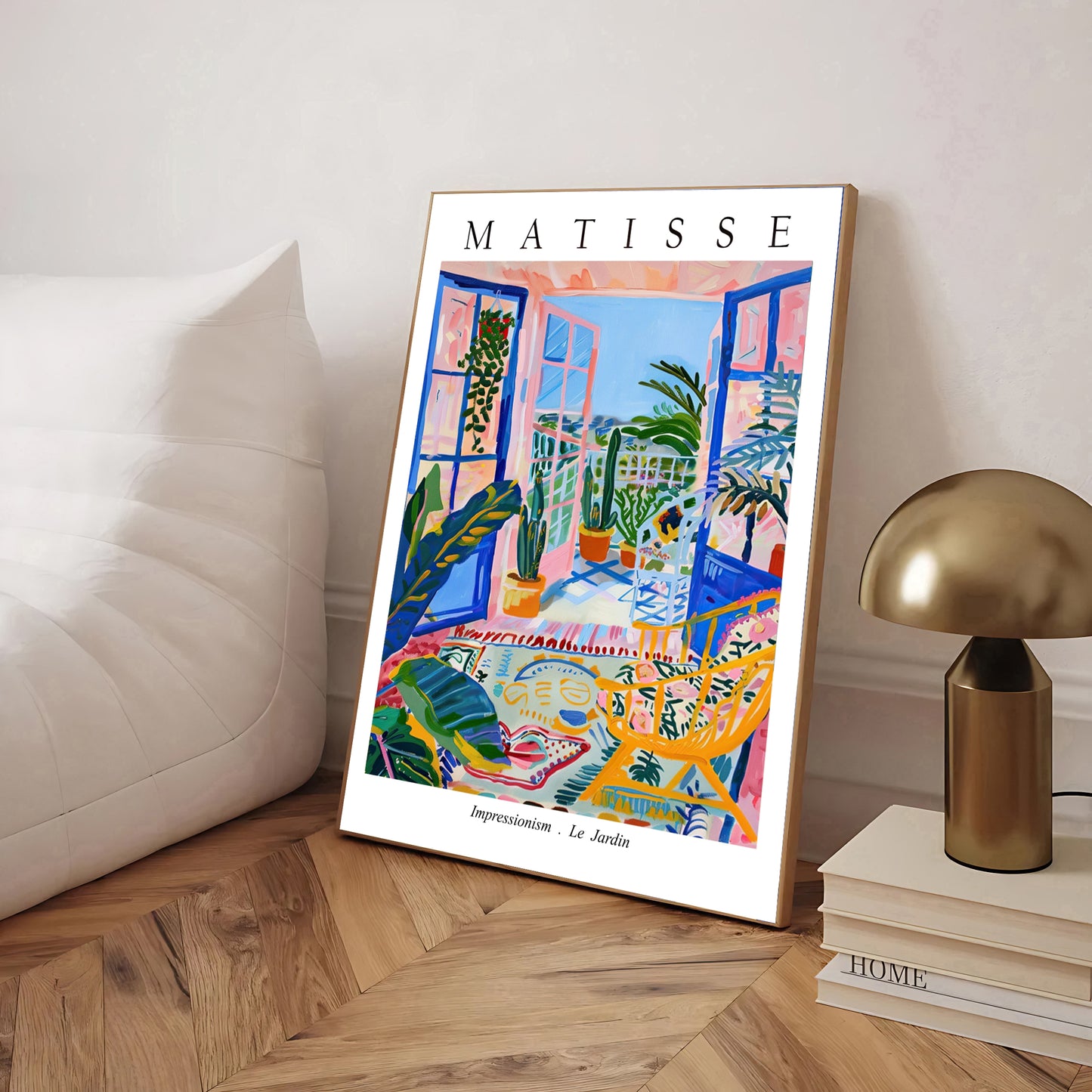 framed Colorful Matisse style balcony wall art decorating contemporary home by PrintHaus