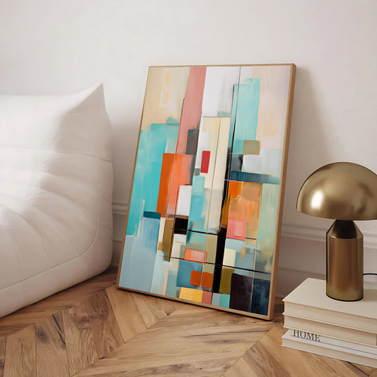 modern abstract wall art framed for living room decor