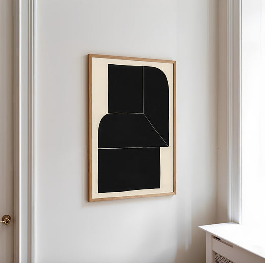 Black Minimalist Abstract Wall Art Print