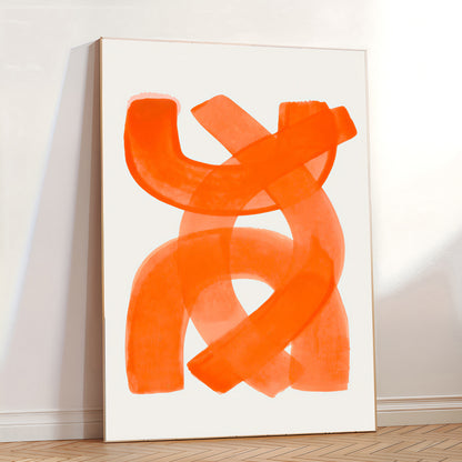 Orange Minimalist Abstract Wall Art Print