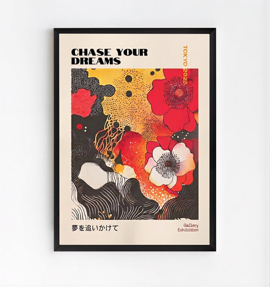 Japanese Graphic Poppy Art Print by PrintHaus for contemporary home décor