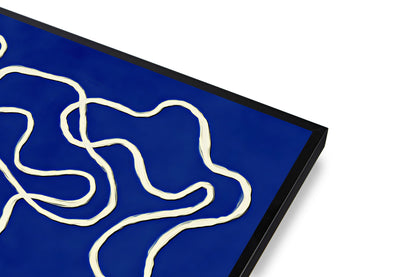 Abstract design with white lines on a blue background