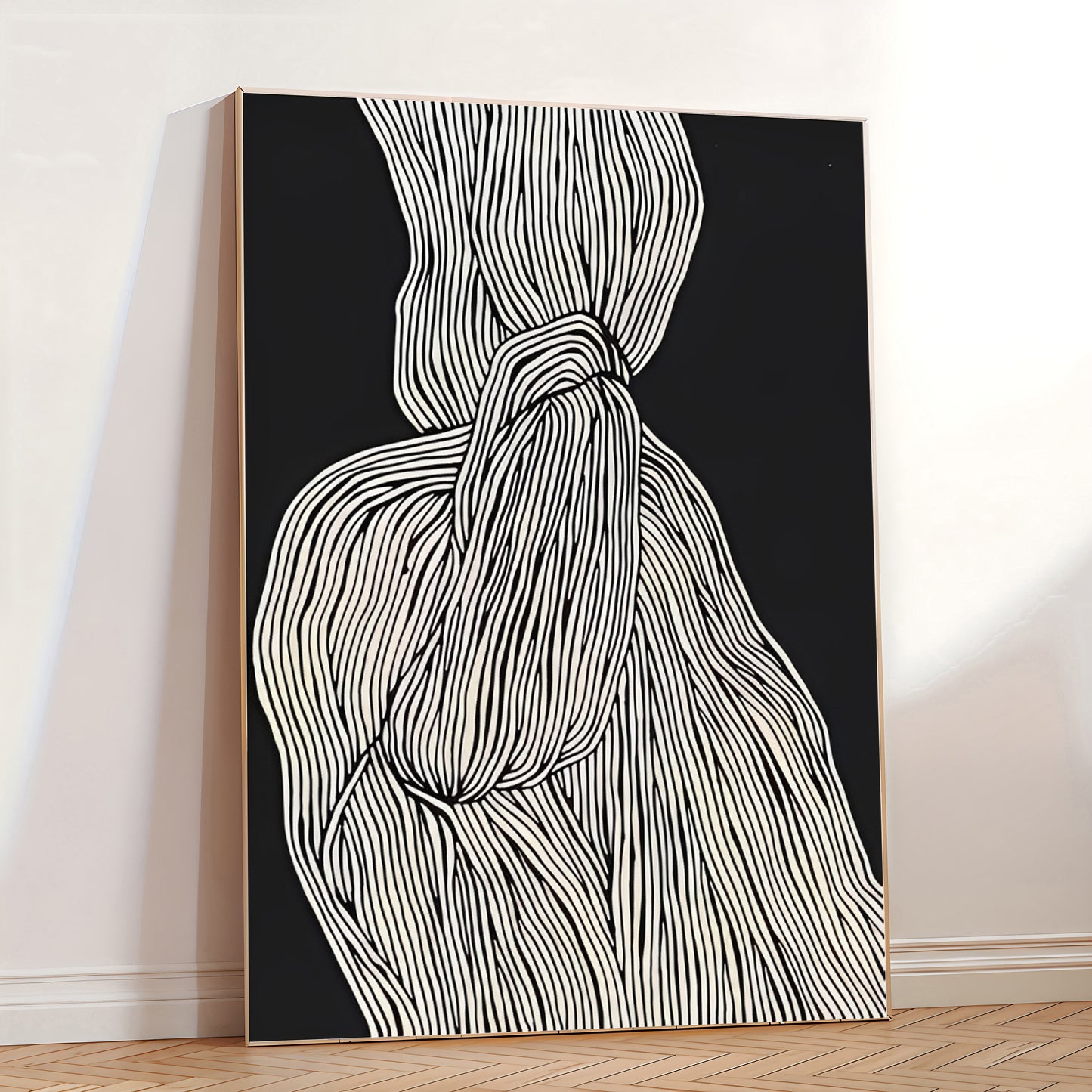 Abstract black and white wall art print