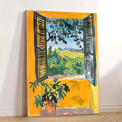 Art print of Matisse window with botanical plant pot