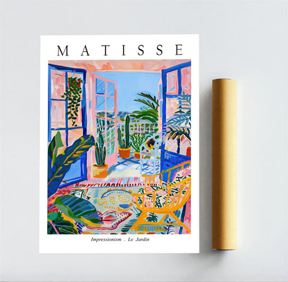 Matisse Le Jardin Exhibition Poster framed art print with colorful French garden by PrintHaus