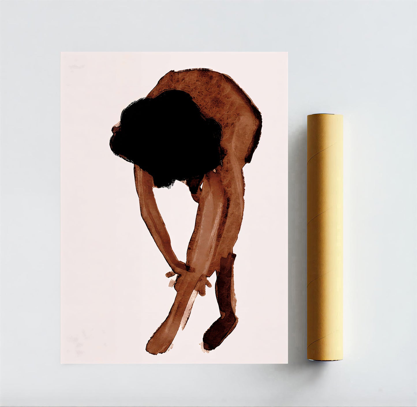 Artistic depiction of a person with a stylized background