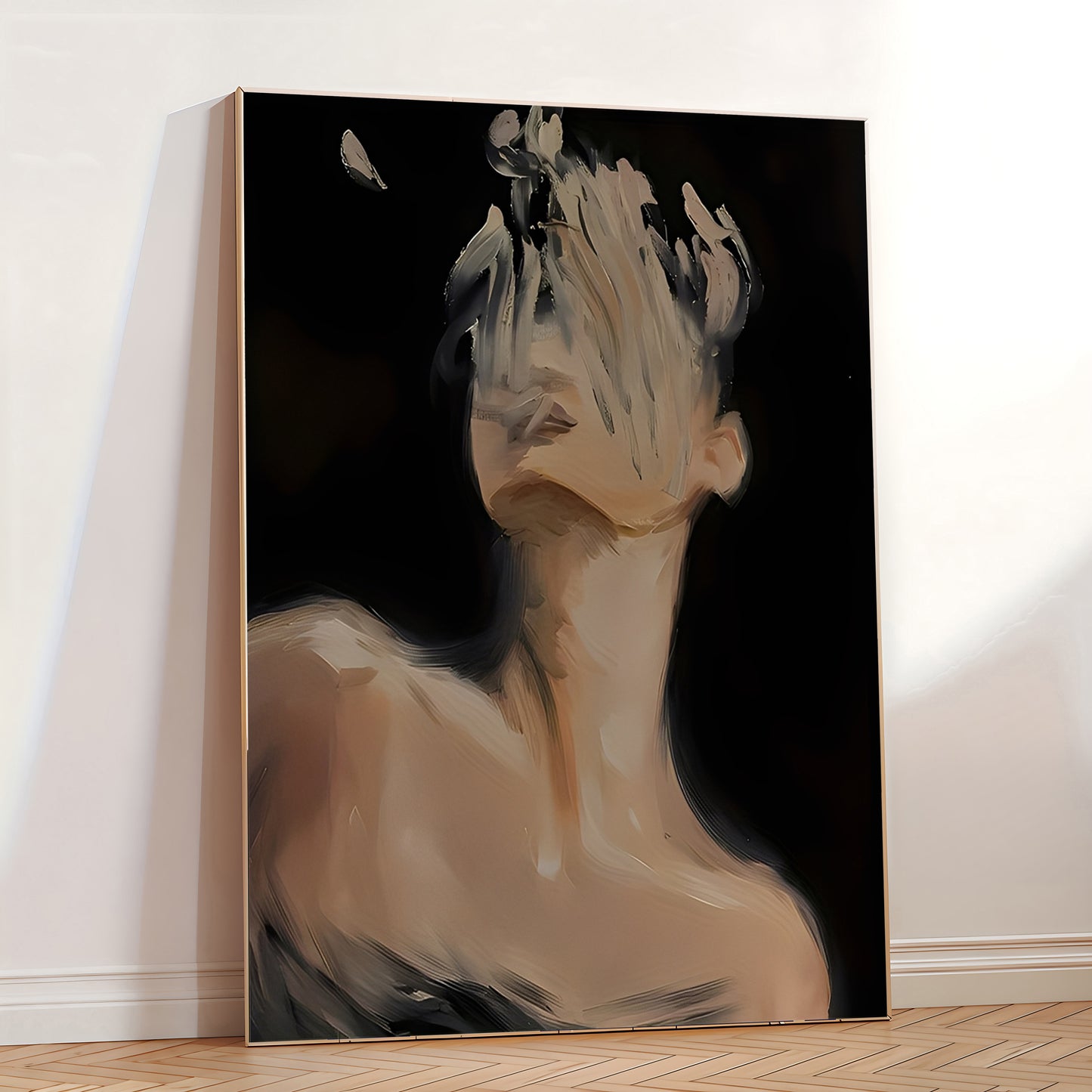 Dark Aesthetic Faceless Portrait Art – Modern Wall Decor Must-Have