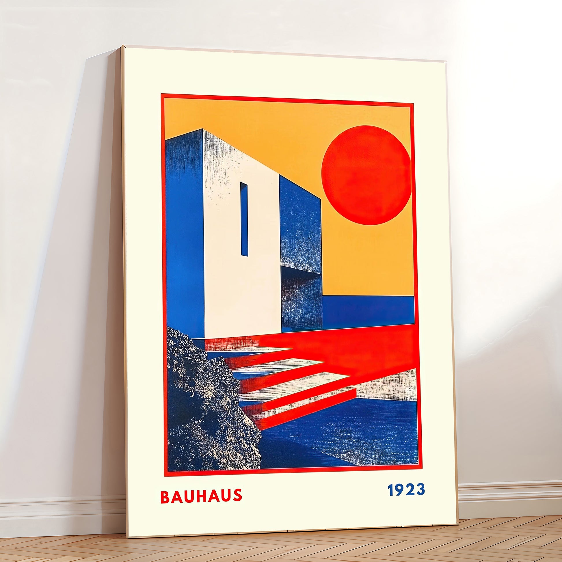 Large modern wall poster with bold geometric architecture design