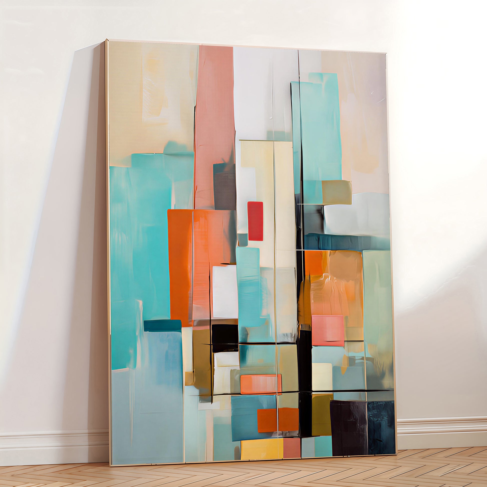 framed abstract art for minimalist interior decor