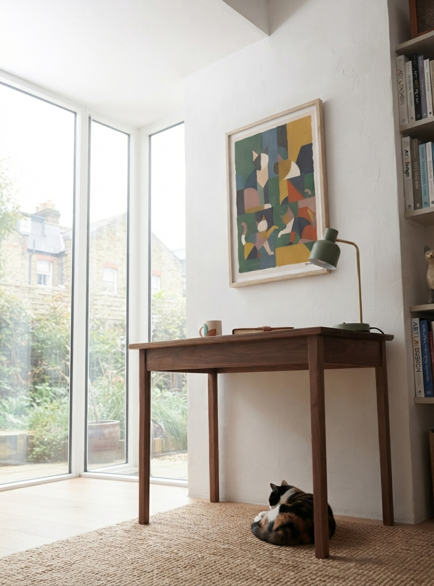 Mid-Century Modern Geometric Cat Acrylic Poster

Abstract geometric cat acrylic canvas art transformed into a premium glossy acrylic wall print with museum-quality detail from PrintHaus.