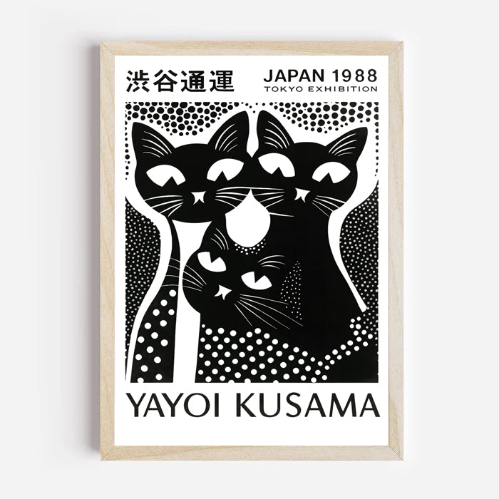 inspired abstract cat art in monochrome