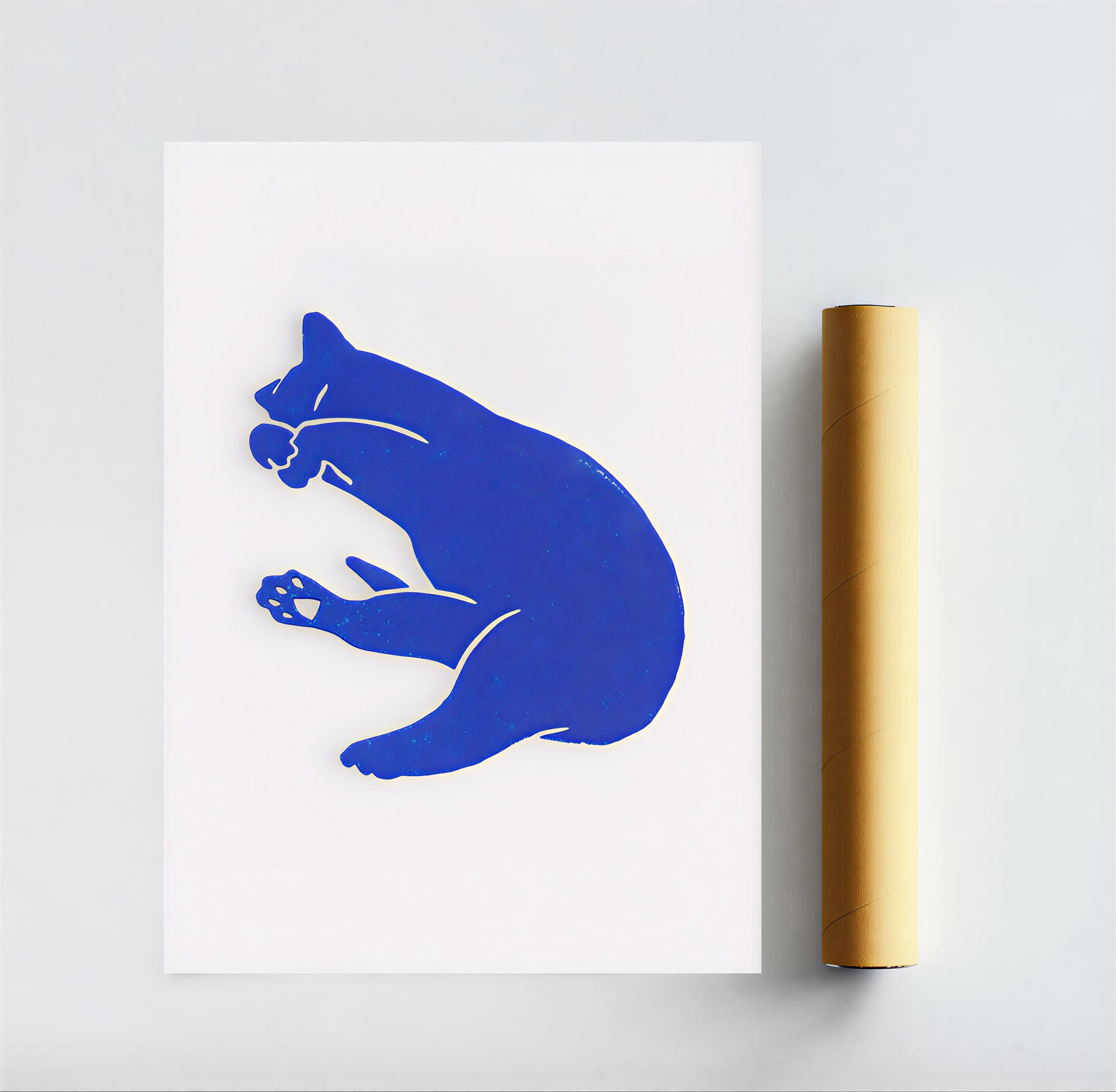 Unique minimalist cat wall art gift for cat lovers