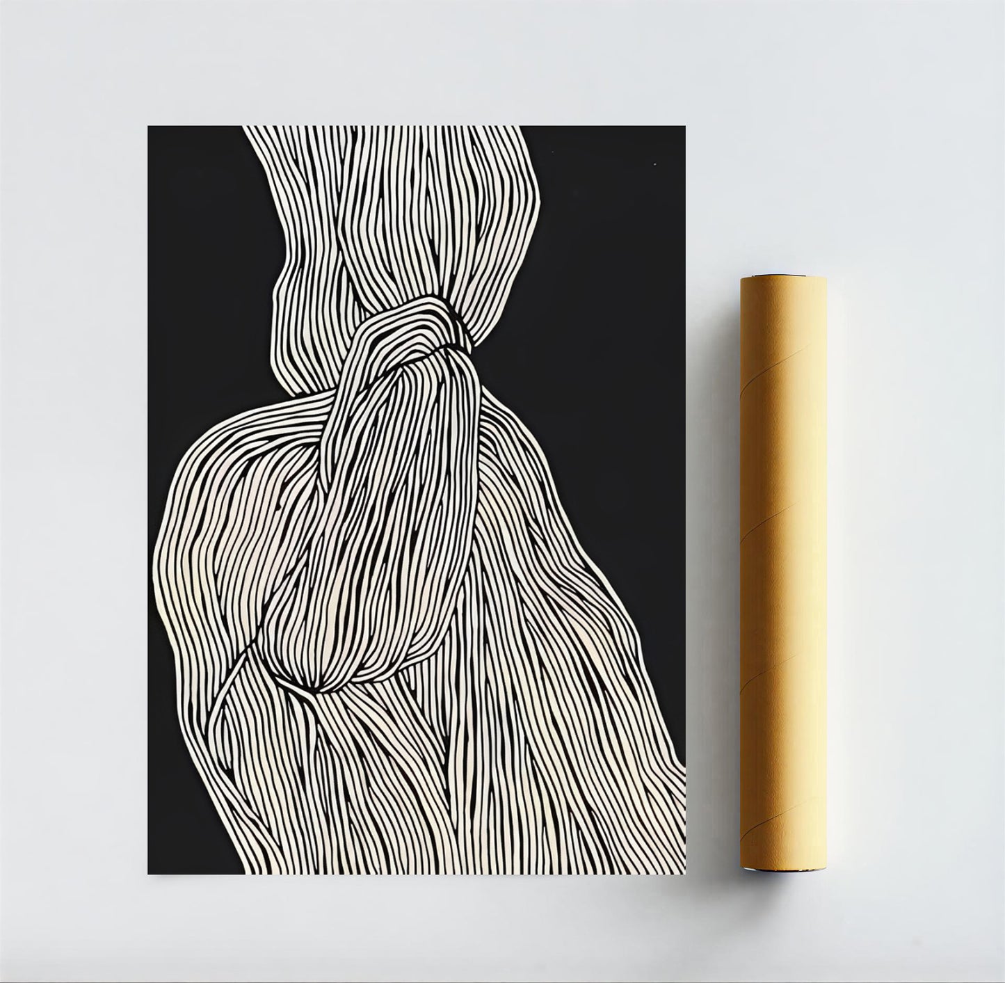 Abstract black and white wall art print