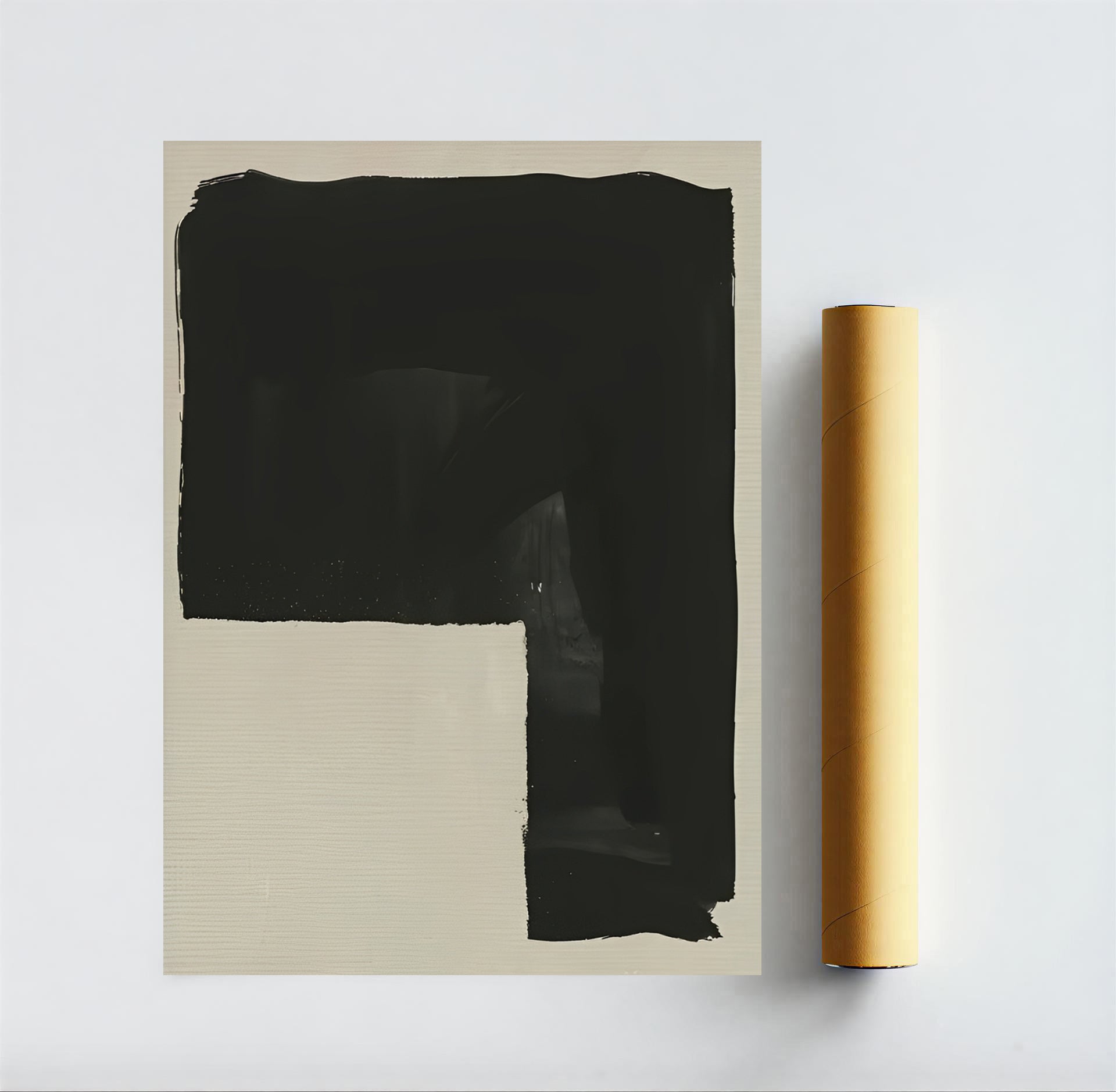 modern black abstract wall art print