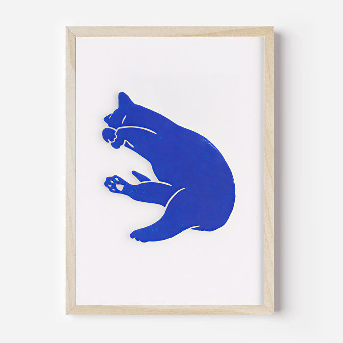 Playful minimalist cat artwork for modern interiors