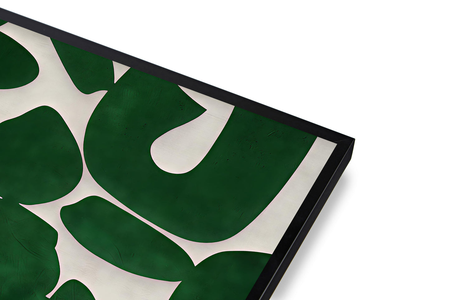 Decorative tray with green leaf pattern on a white background
