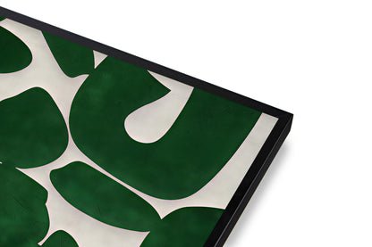 Decorative tray with green leaf pattern on a white background
