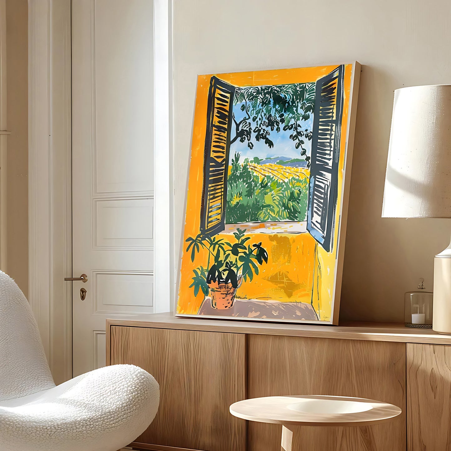 Matisse-inspired window view art print