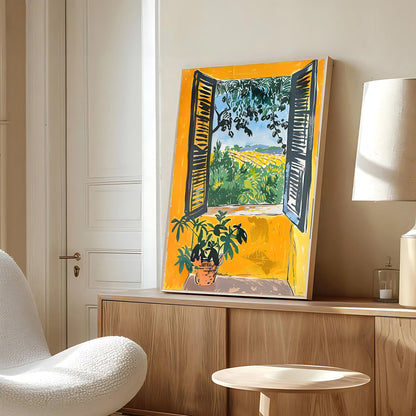 Matisse-inspired window view art print