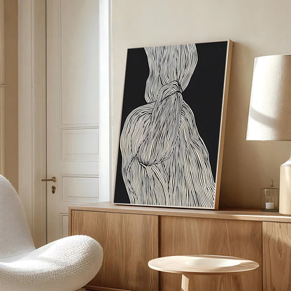 Abstract black and white wall art print