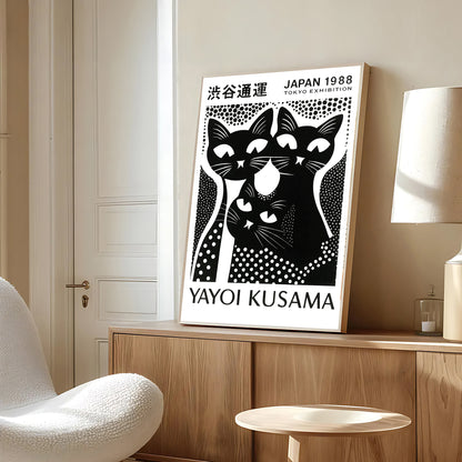 Black and white cat art print