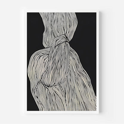 Abstract black and white wall art print