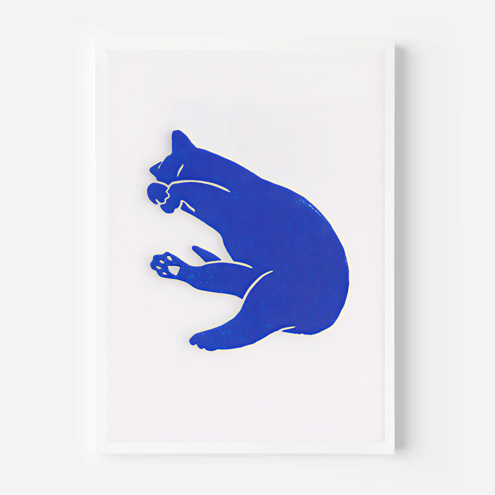 Playful minimalist cat artwork for modern interiors