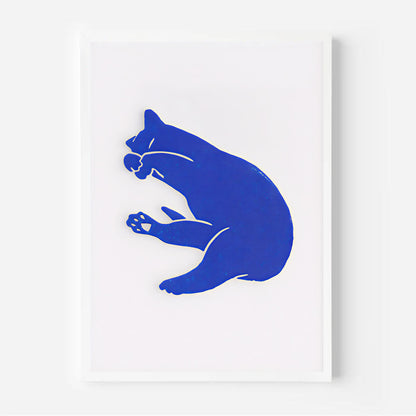 Playful minimalist cat artwork for modern interiors